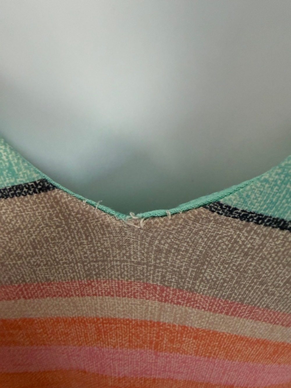 O'Neill Striped V-Neck One-Piece in Pink, Mint, Tan, Cream, Gray. - Picture 4 of 4